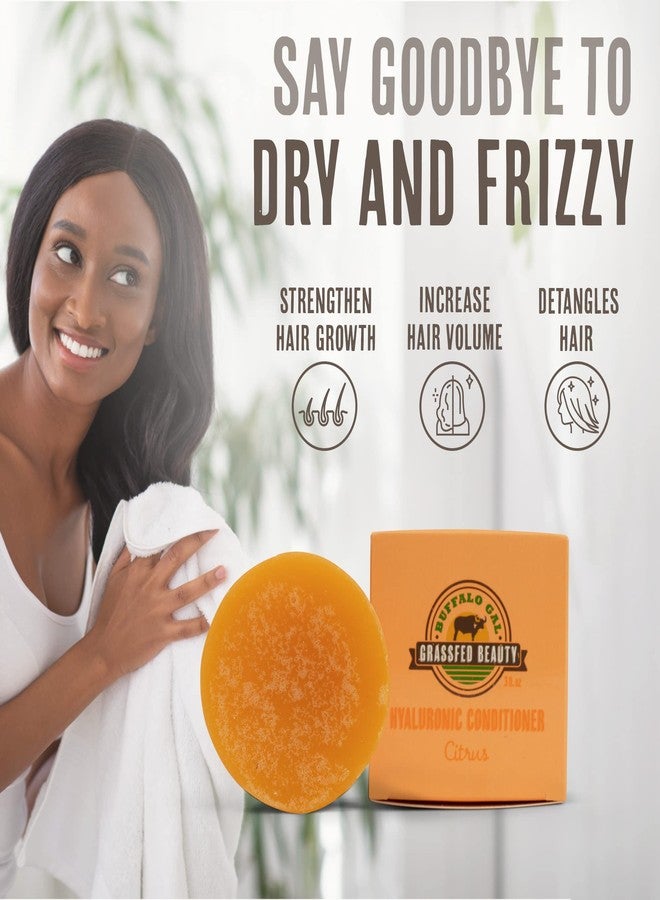 BUFFALO GAL Hyaluronic and Tallow Conditioner Bar, Natural Hair Conditioner for Growth, Hydrating for Dry Hair, Detangling for All Hair Types, 3 fl oz, Citrus - Image 4